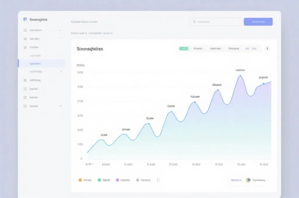 Minimalist Excel line chart showing statistical data fluctuations with a modern clean UI